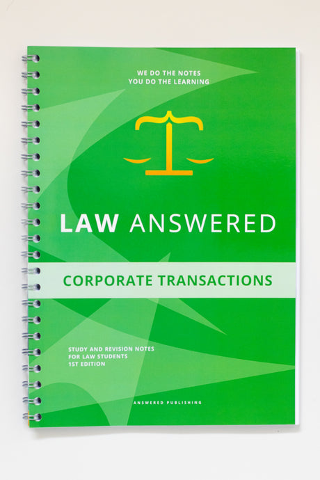 Corporate Transactions (M&A) - Law Study Notes