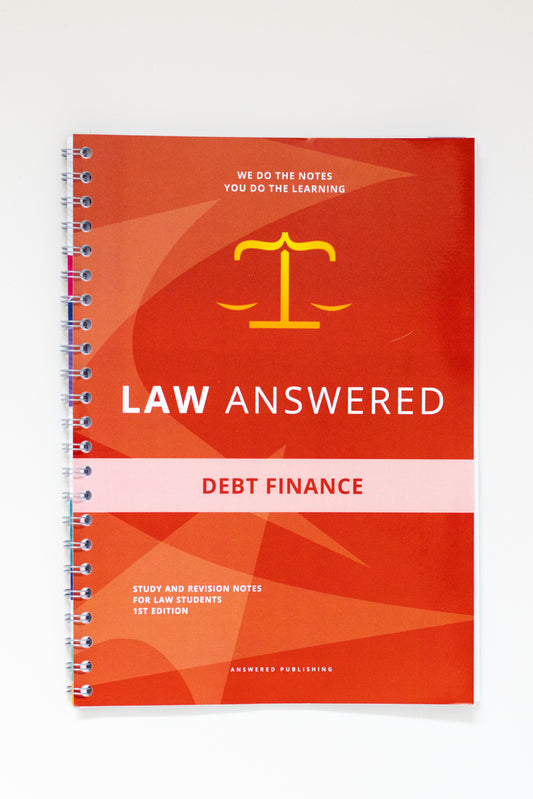 Debt Finance - Public Companies Law and Practice - Law Study Notes