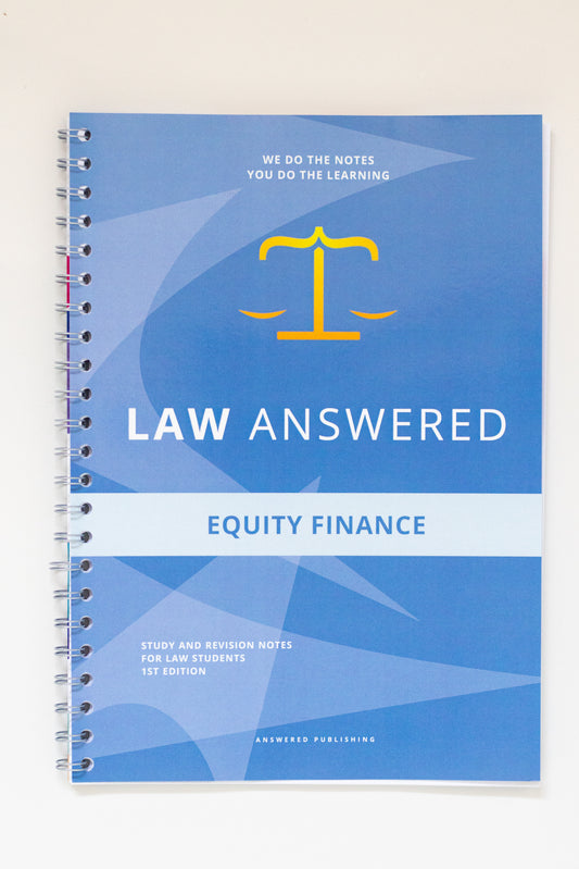 Equity Finance - Public Companies Law and Practice - Law Study Notes
