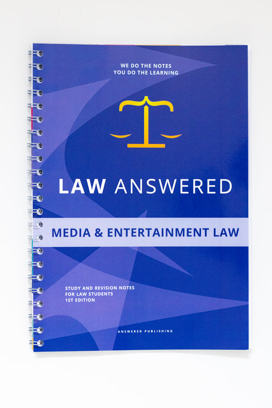 Media & Entertainment Law - Law Study Notes