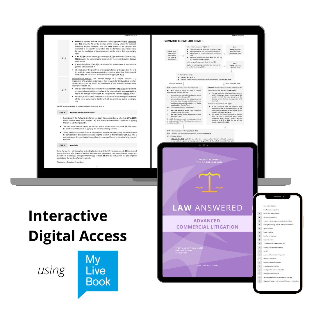 Advanced Commercial Litigation Law Study Notes
